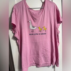 Pink life is good mom shirt with ducks